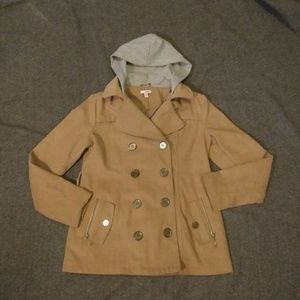 Womens Large Bongo Jacket Tan Pea Coat